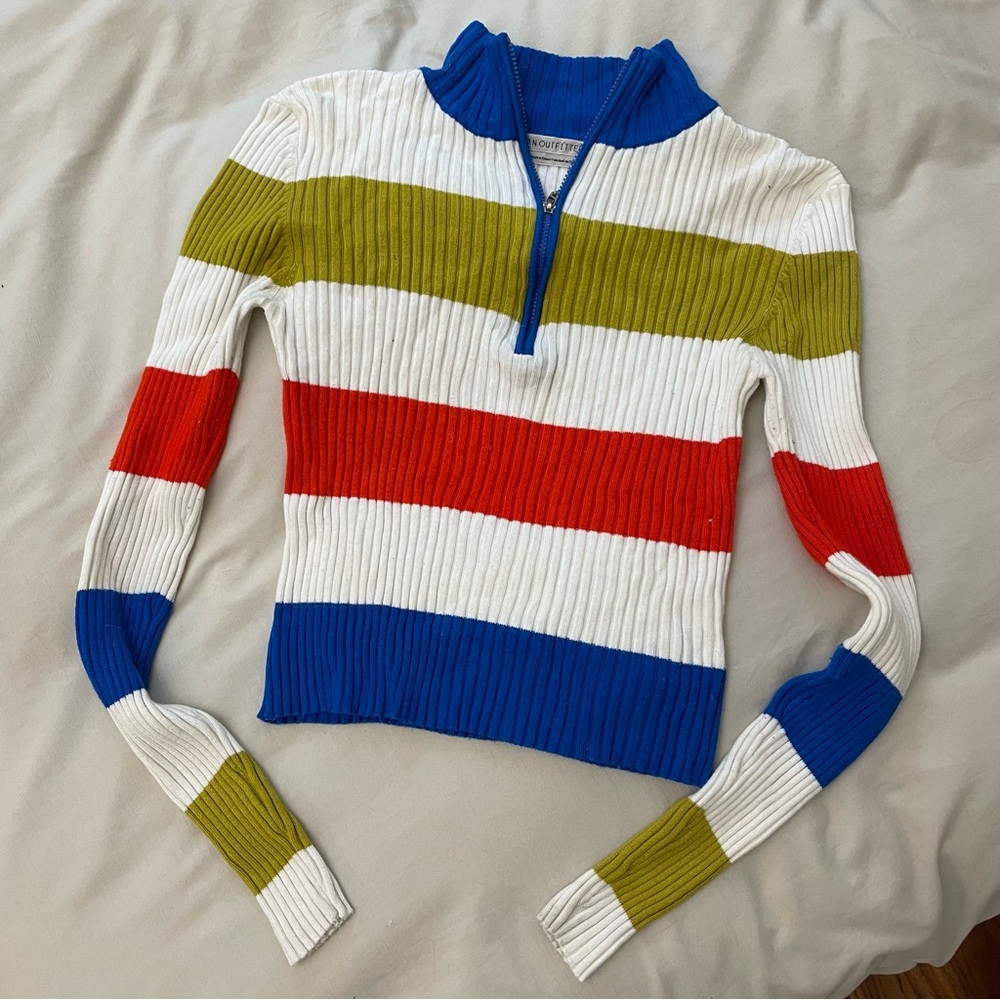 Urban Outfitters half zip ribbed knit long sleeve